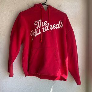 The Hundreds Forever Slanted Logo Pullover Sweatshirt Hoodie Red Streetwear